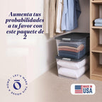 HOMZ Contenedor de plástico transparente con tapa gris de cierre seguro, 64