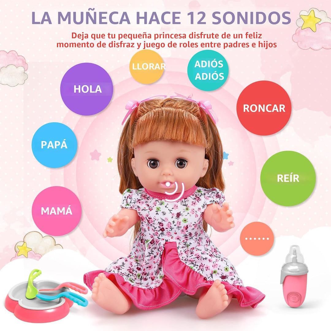 Juego de juguetes para muñecas de bebé, juguetes de muñeca de 14...