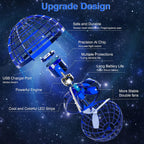 Ciniffo Juguete de bola de orbe volador mejorado 2026 con luces deslumbrantes, giratorio mágico flotador, dron de mano boomerang genial, bola cósmica de galaxia, juguetes para interiores y exteriores