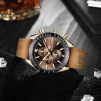 BENYAR Relojes para hombre, reloj de pulsera analógico con movimiento de cuarzo, correa de cuero/acero inoxidable/silicona, reloj de vestir casual para deportes de negocios, resistente al agua