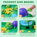 AIUAZA Juego de mesa de ajedrez de tortuga hambrienta, juego de caja hambrienta, juego de tablero de ajedrez de frijoles comiendo tortugas, juguetes familiares para fiestas y fiestas, juguetes, 2-4 personas (36 frijoles)