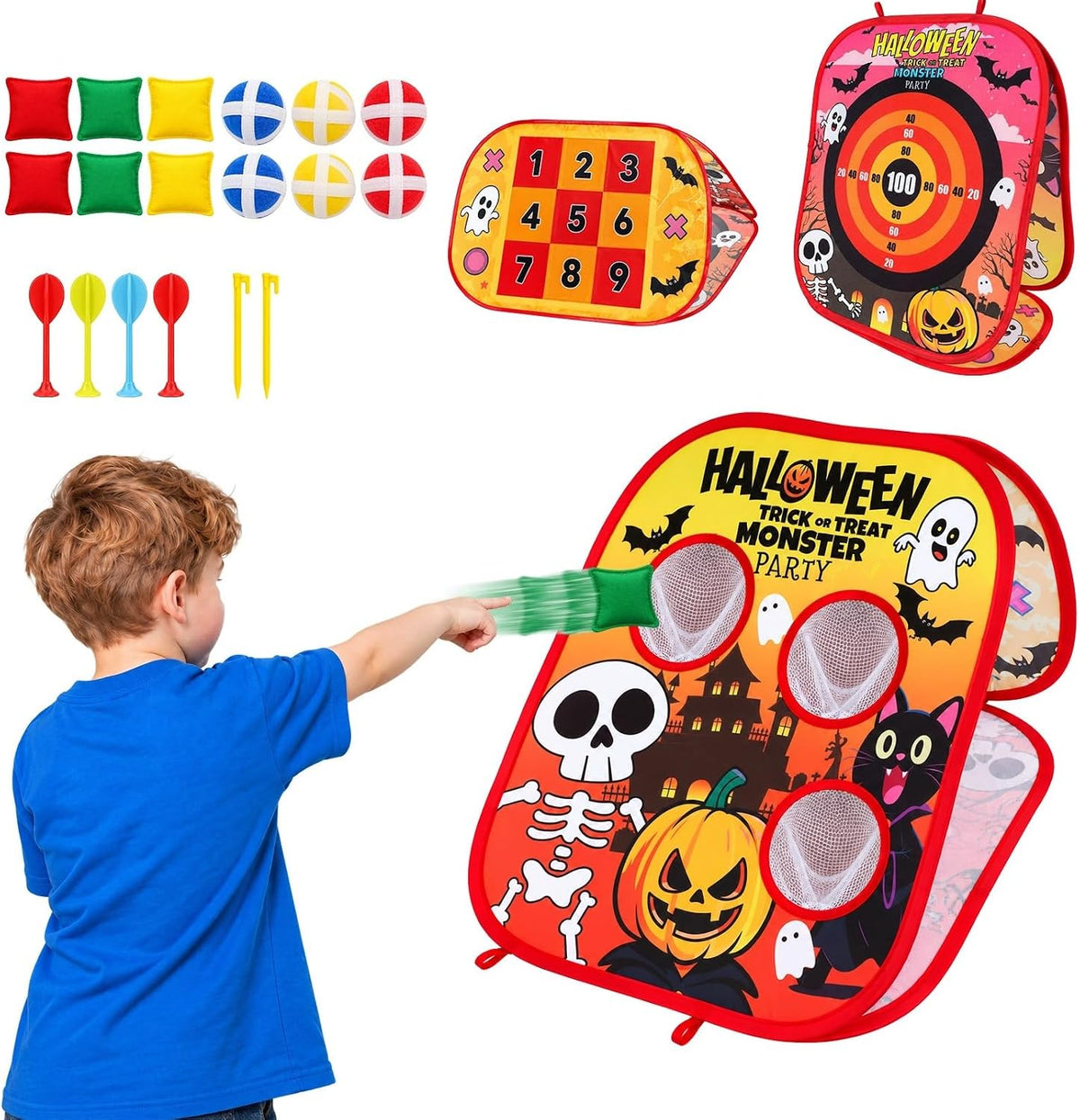 Juego de lanzamiento de bolsas de frijoles de Halloween para niños