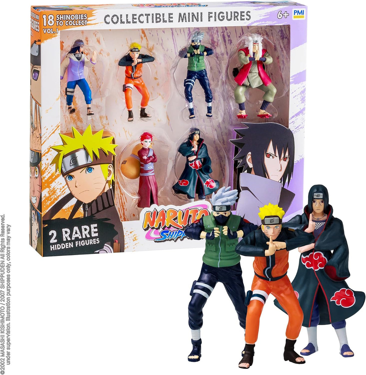 P.M.I. Naruto Shippuden - Mini figuras coleccionables, paquete de 8