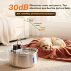 Selene - Fuente inalámbrica para perros, fuente de agua inalámbrica para perros en el interior, fuente de acero inoxidable para mascotas, filtración de 4 capas, batería de 30 días