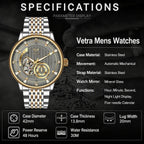 Vetra Relojes automáticos de lujo para hombre Waterpoof Dress Reloj de