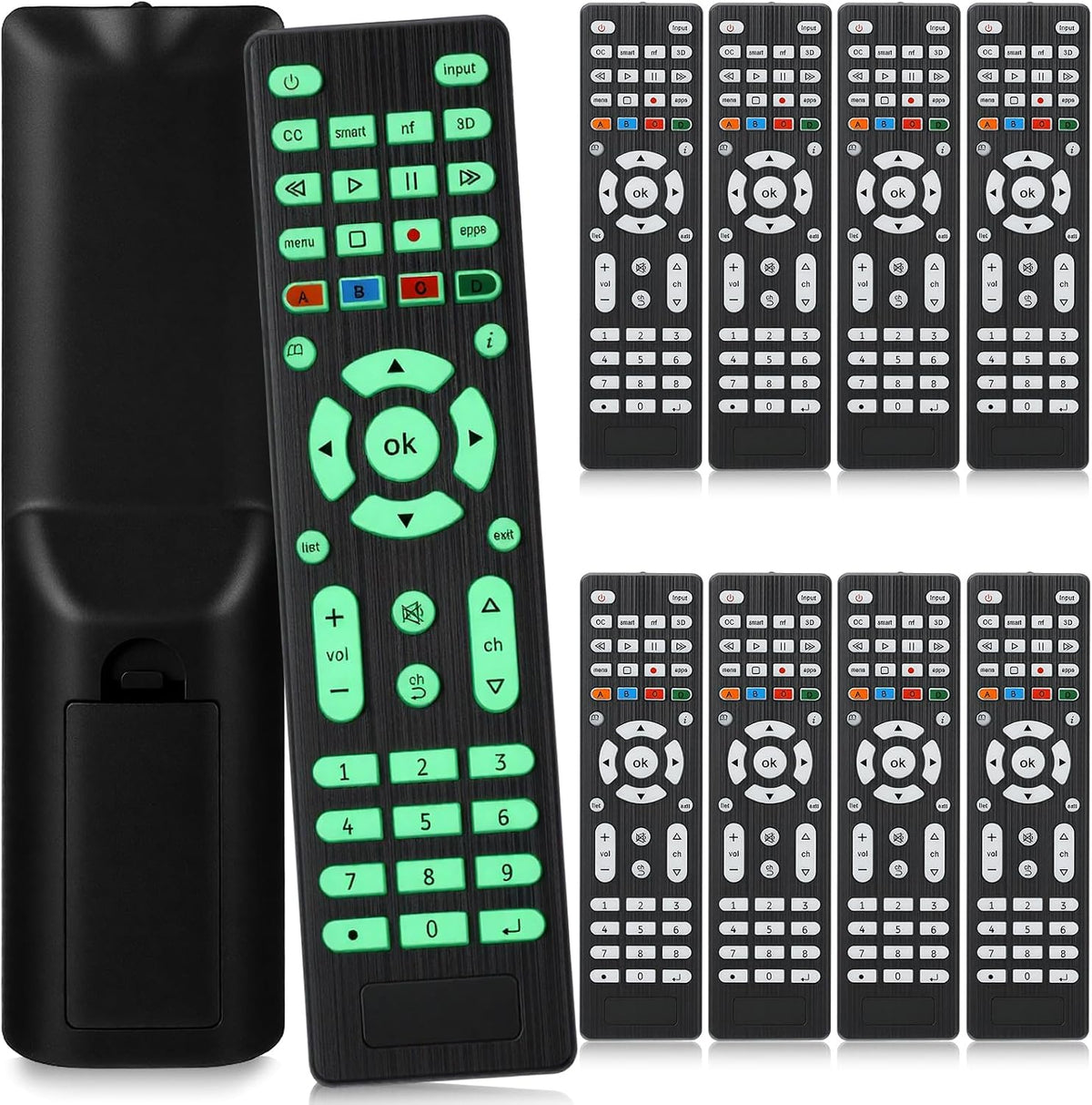 Paquete de 10 unidades de control remoto universal para TV, brilla