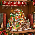 SUNNINO Kit de rincón de libro de casa de muñecas en miniatura de Navidad