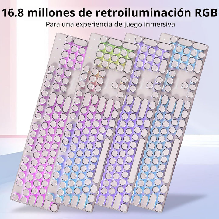 Redragon K710 Teclado Mecánico Inalámbrico Tipo Máquina de Escribir...
