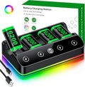 DINOSTRIKE Paquete de 4 baterías de 6200 mWh compatibles con estación de carga del controlador Xbox One/Series S/X. Cable USB C extendido: batería recargable para Xbox