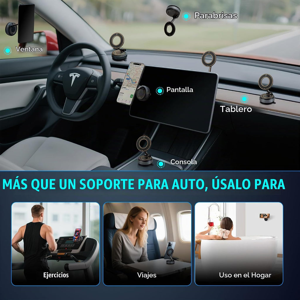 Soporte de trípode para automóvil, soporte magnético para teléfono