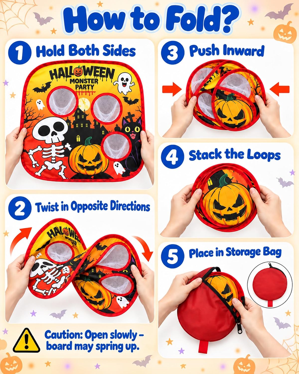 Juego de lanzamiento de bolsas de frijoles de Halloween para niños