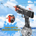 Paquete de 3 pistolas de agua eléctricas con flash LED y carga USB-C, diseñada para diversión acuática épica, pistolas de chorro automáticas de 25 a 30 pies, pistola de agua para verano al aire libre en el patio trasero, juguetes de fiesta temática de