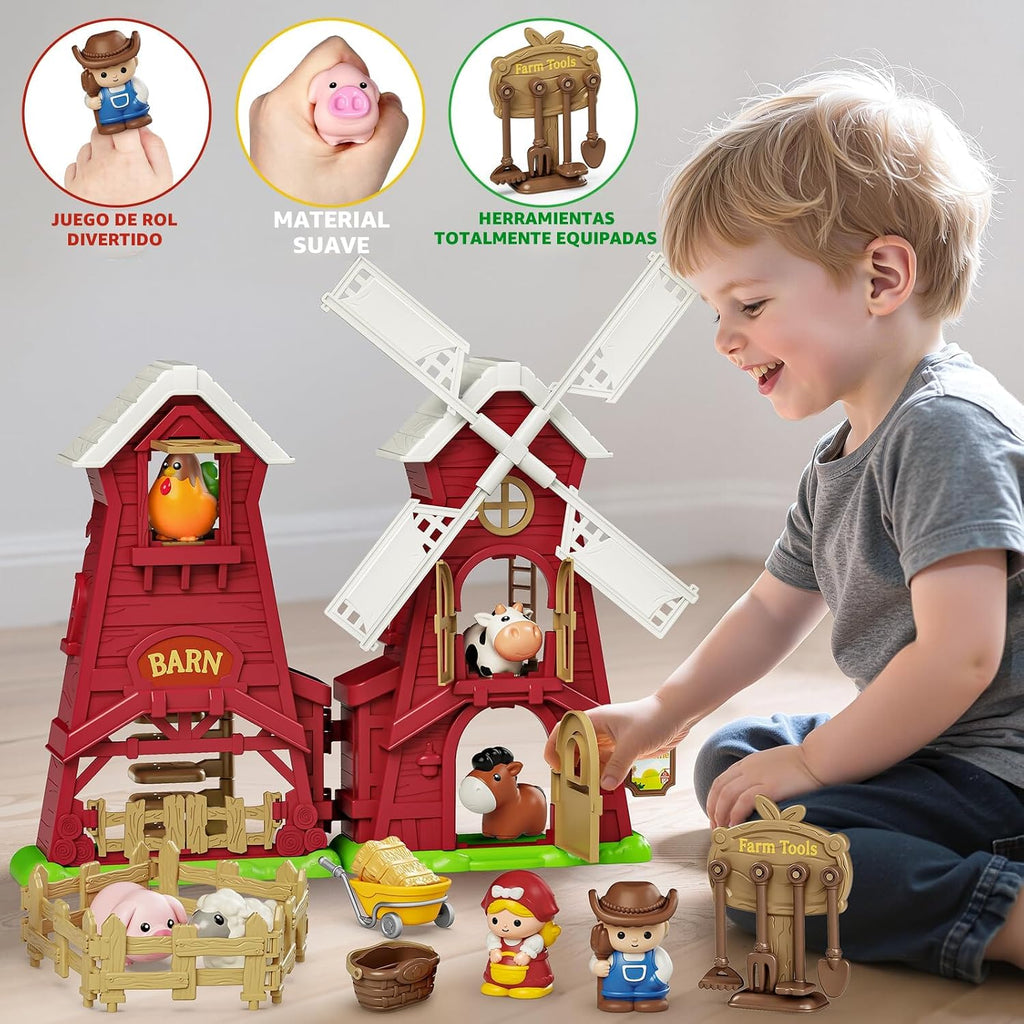 Juguete Montessori para niños pequeños de 1 a 3 años, molino de viento, regalo para bebés niños y niñas