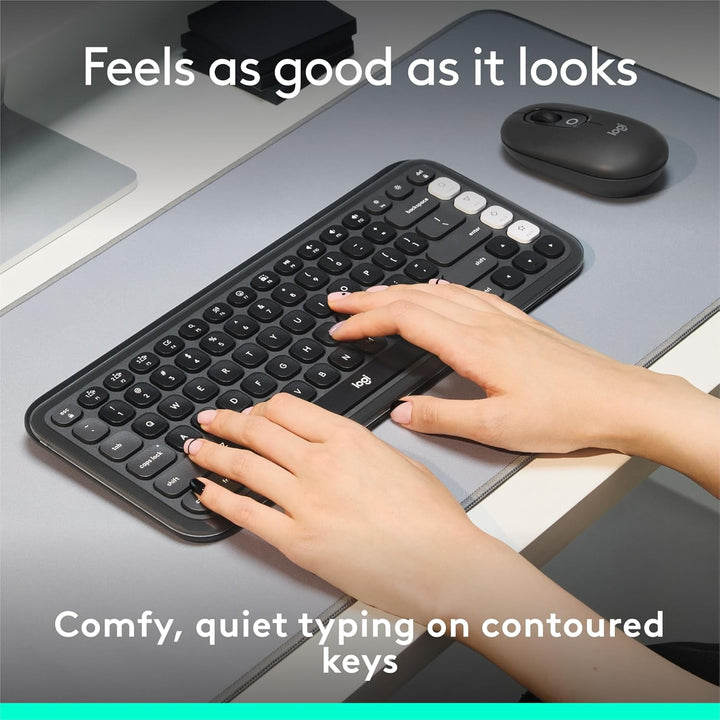 Logitech POP ICON Keys Teclado Bluetooth inalámbrico, escritura cóm...