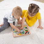 Melissa & Doug Rompecabezas de madera con sonido activado por luz, paquete de 2 unidades para niños y niñas preescolares - Animales de granja, vehículos