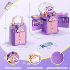 63 Pcs Kids Makeup Set para Girls, Washable Real Cosmetic Toddler Makeup Kit