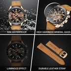 BENYAR Relojes de pulsera para hombre, cronógrafo analógico, de cuarzo, impermeables, para negocios, trabajo, casual, deportivo, con calendario
