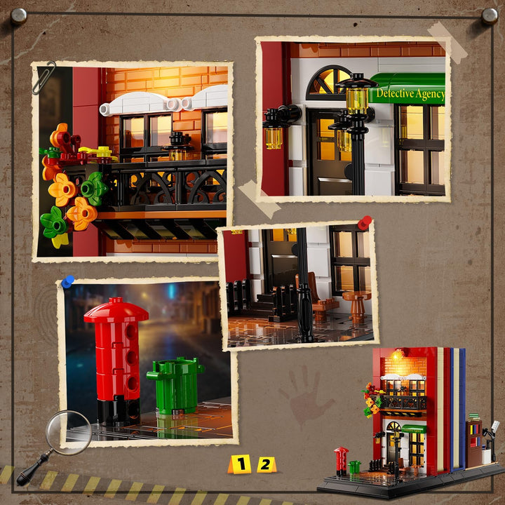 Juego de construcción de sujetalibros de detective con