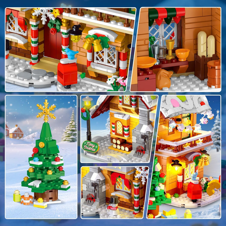 Juego de construcción de casa de jengibre de Navidad de 3