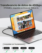 Silkland - Cable de datos USB 4 en ángulo recto de 40 Gbps para Thunderbolt 4 240 W 6.6 pies