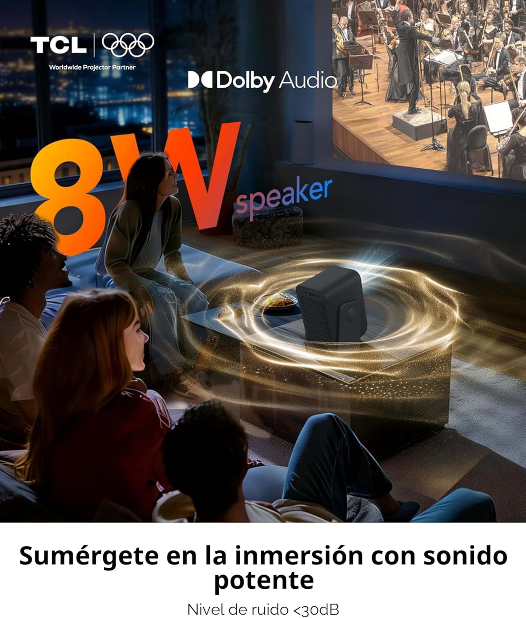 TCL Proyector inteligente C1 compatible con 4K, compatible con Goog...