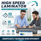 SINCHI Laminador térmico de 13 pulgadas y aplicador de lámina, 3 a 10 mil, 4 rodillos, calentamiento de 55 segundos, 18 segundos/página, apagado automático, máquina de laminación de grado comercial con 10 bolsas para oficina, escuela, manualidades y