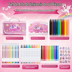 DreamyCandy Juego de 70 marcadores lavables para niños de 4 a 8 años, set de arte de unicornio para regalos