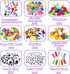VLUSSO Kit de Suministros de Artes y Manualidades DIY de 3000 Piezas para Niños - Juego de Materiales de Arte y Manualidades para Niños con Limpiador de Tubos Todo en 1, Regalos de Actividades y