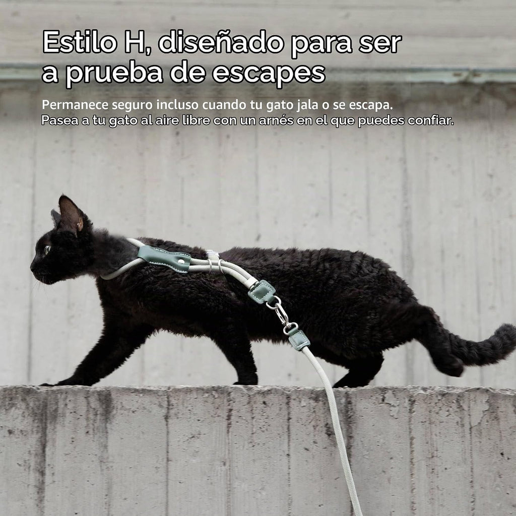 Juego de arnés y correa ajustable para gatos a prueba de escape