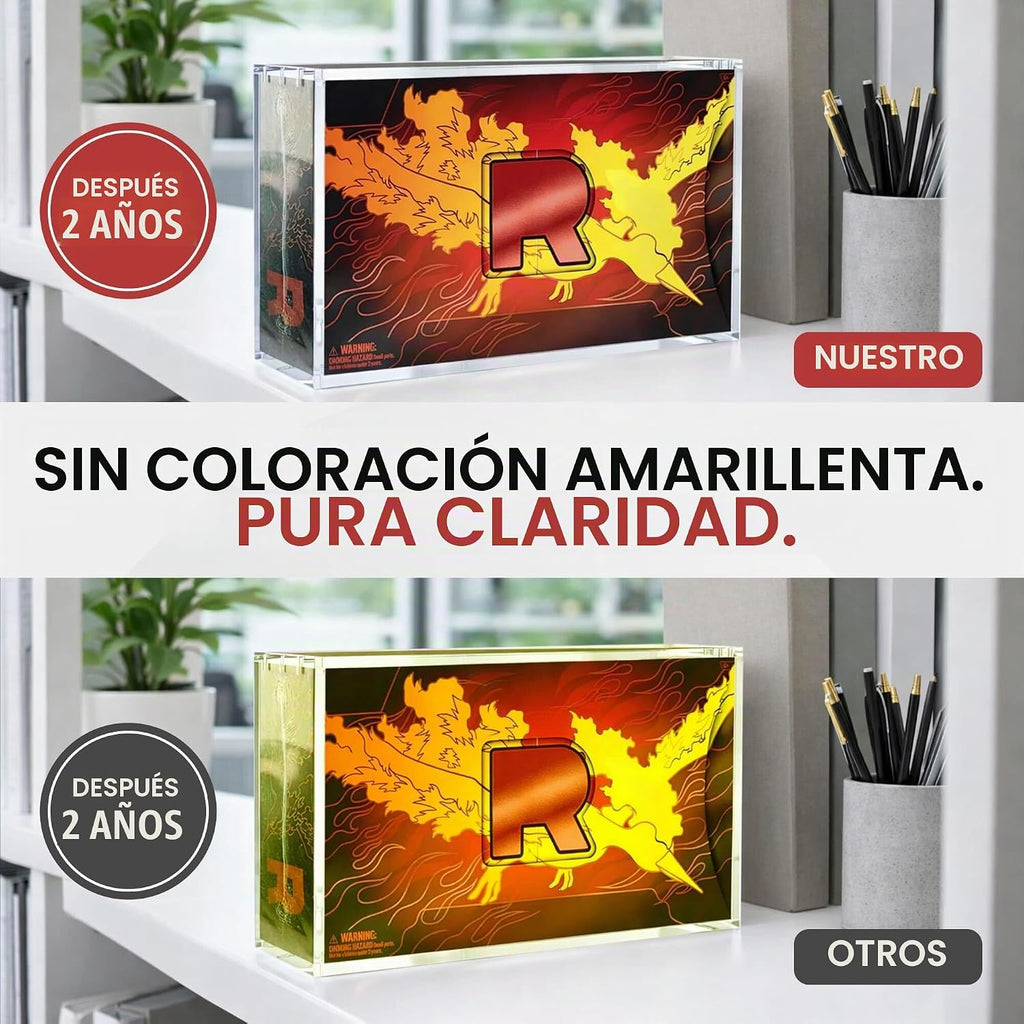 Vitrina acrílica para Team Rocket's Moltres ex Ultra-Premium Collection UPC con tapa magnética de 8 + 0.197 in, acrílico con imanes de 0.197 x 0.118 in, compatible con Moltres UPC (funda