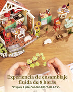 Rolife Kits de casa en miniatura de bricolaje: cocina de granja iluminada