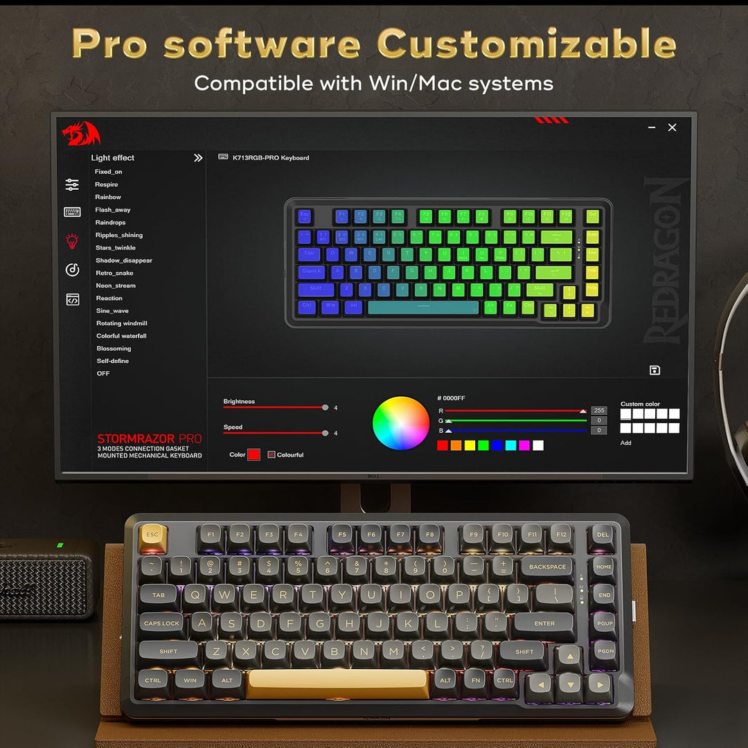 Redragon K738 Teclado mecánico inalámbrico, teclado de juego RGB mo...