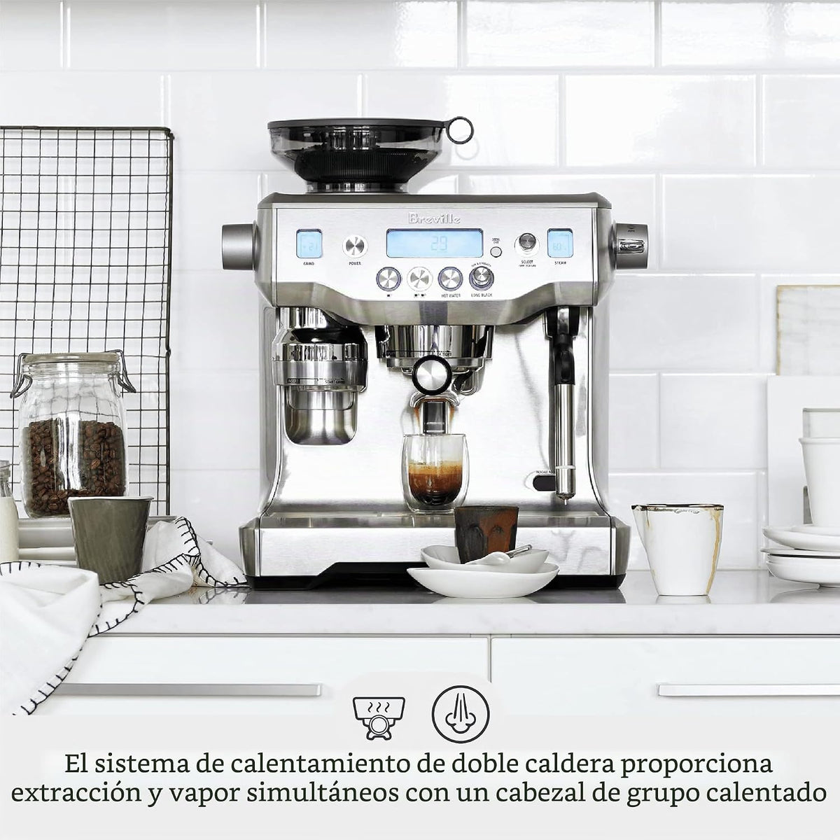 Breville Máquina Espresso Oracle, BES980XL de plata
