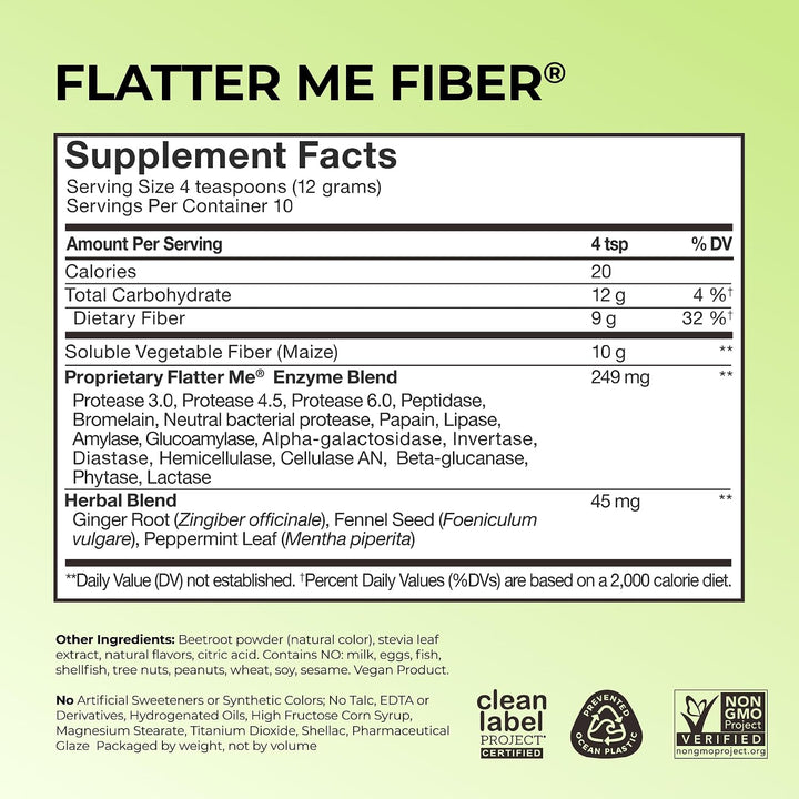 HUM Flatter Me Suplemento de fibra para mujeres y hombres, prebióti...