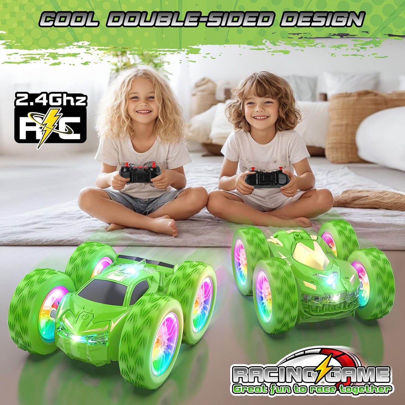Wupuaait Auto a control remoto para niños, juguetes de autos acrobá...