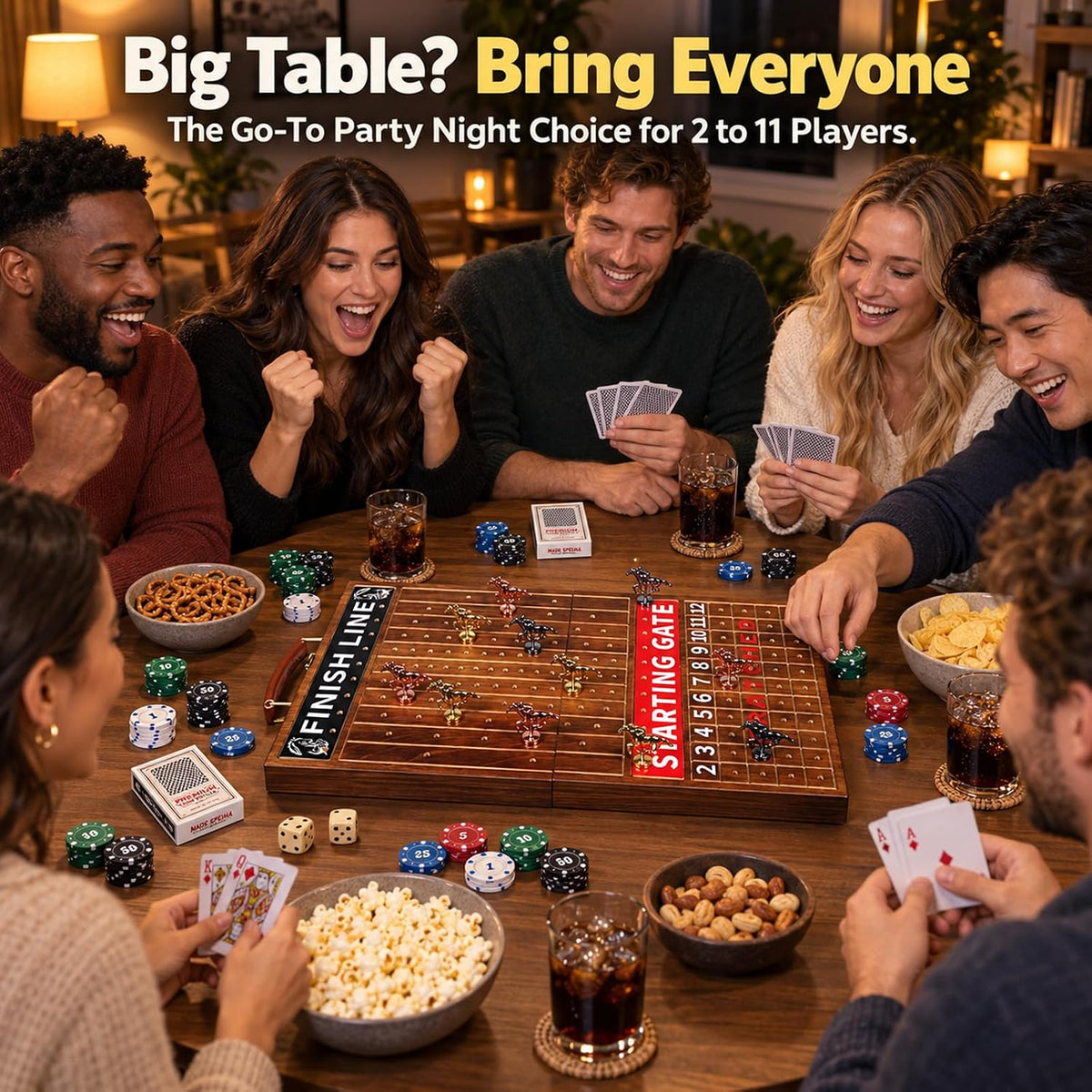 Juego de mesa plegable de carreras de caballos de 21 pulgadas para