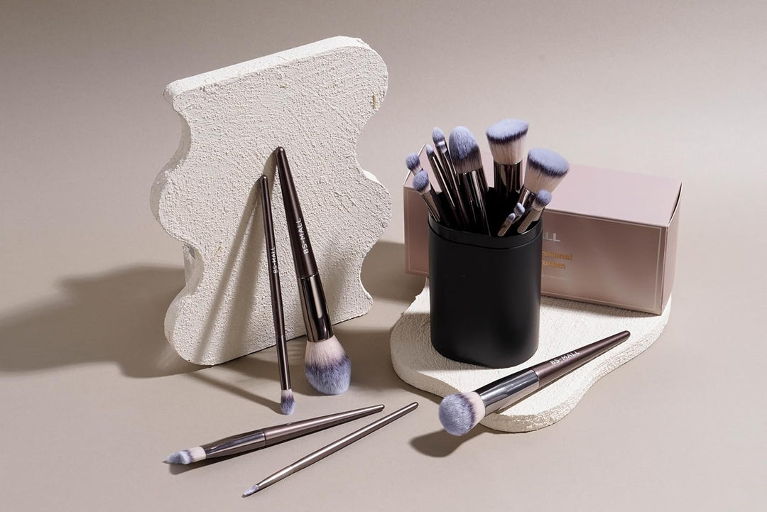 BS-MALL Juego de brochas de maquillaje de 18 piezas premium sintéti...