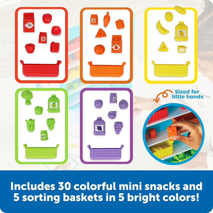 Learning Resources Sorting Snacks Mini Fridge - Comida de juguete,...