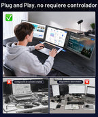 Ozirex Extensor de pantalla para laptop de 15.6 pulgadas, monitor p...