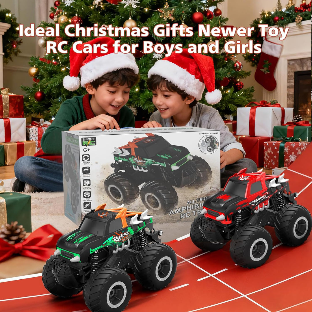 HOMETALL Auto de Control Remoto Anfibio Monster Truck Toys \u2013 C...