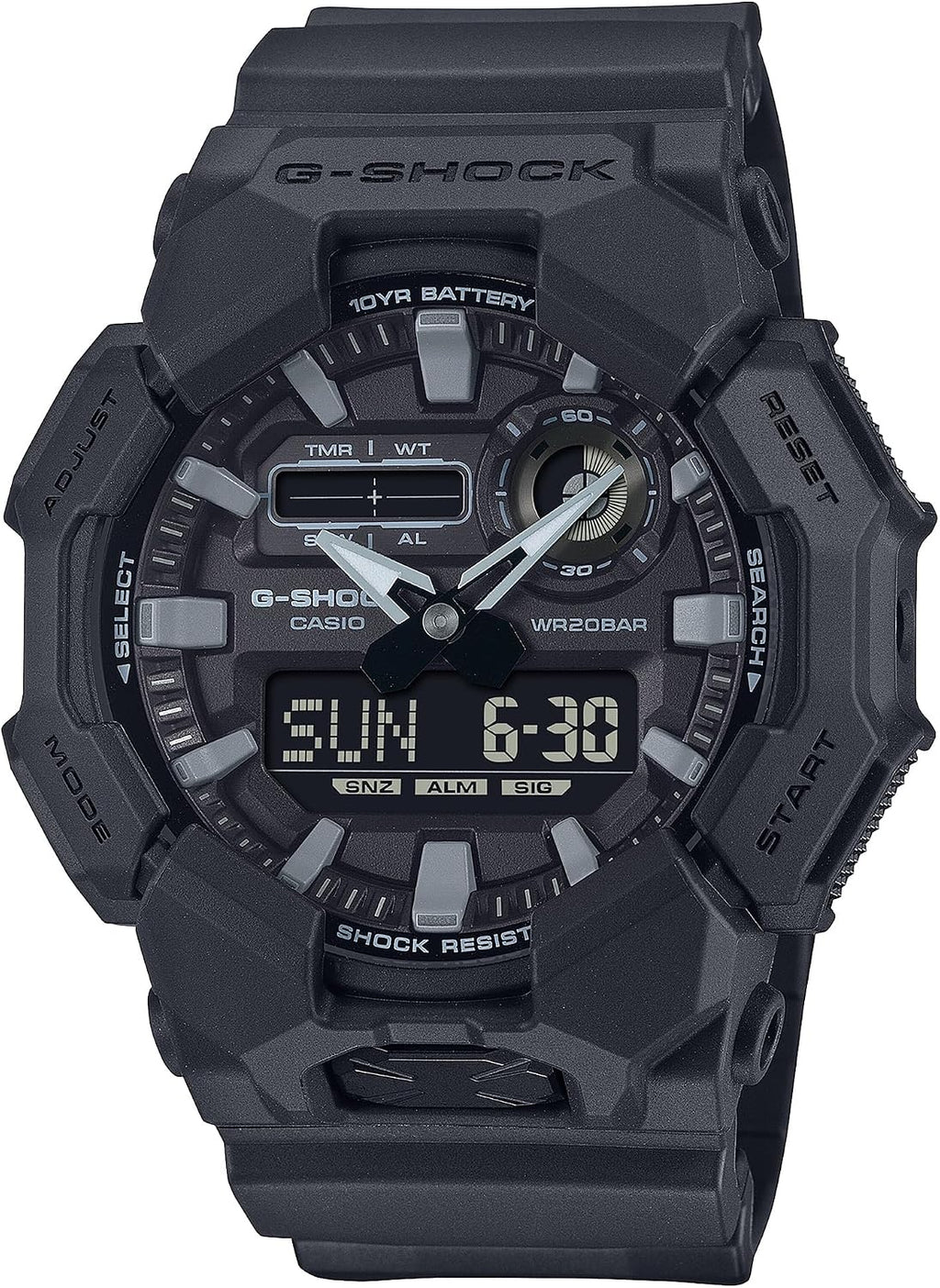 G-Shock Casio GA-010-1A1 Reloj analógico-digital con correa de resina negra