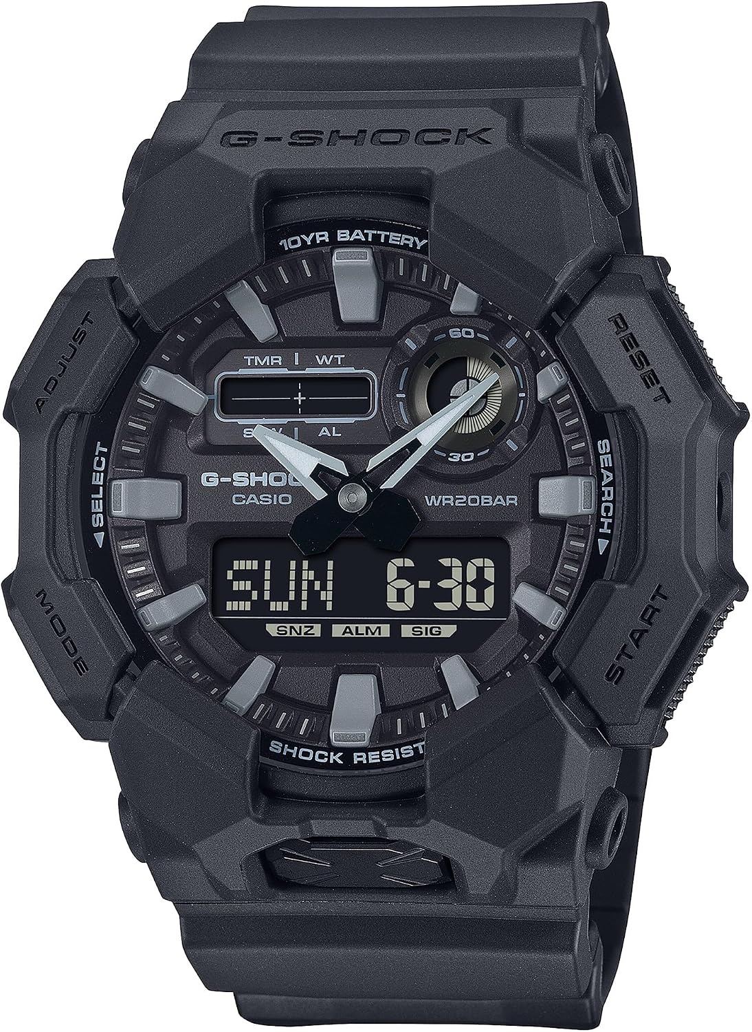 G-Shock Casio GA-010-1A1 Reloj analógico-digital con correa de resina negra
