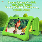 PRITOM - Tableta infantil de 7 pulgadas, 32 GB, WiFi, aplicaciones para niños, Verde