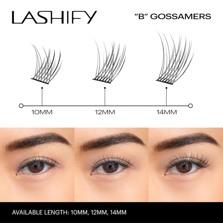 Lashify Recambio de extensiones de pestañas Gossamer de 0.394 pulga...