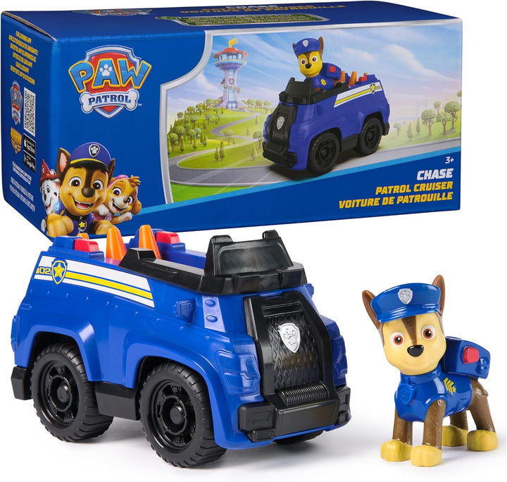 PAW Patrol, Patrulla de Chase, Vehículo de juguete con figura de ac...