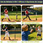 Juego de béisbol 4 en 1 iluminado, juguetes de pelota T, regalo deportivo