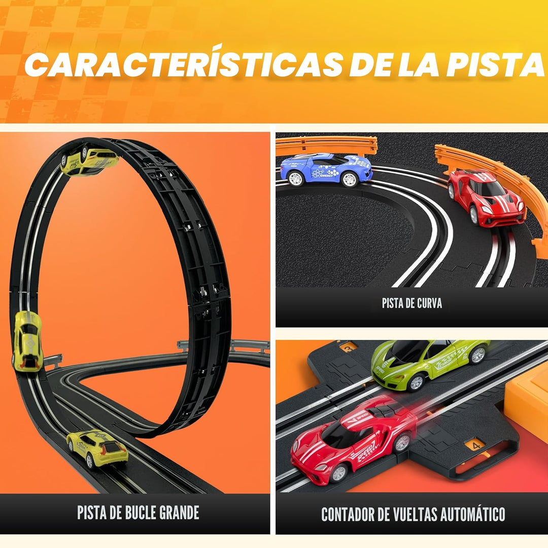 Conjuntos de pistas de carreras de coches con ranura, pistas de car...