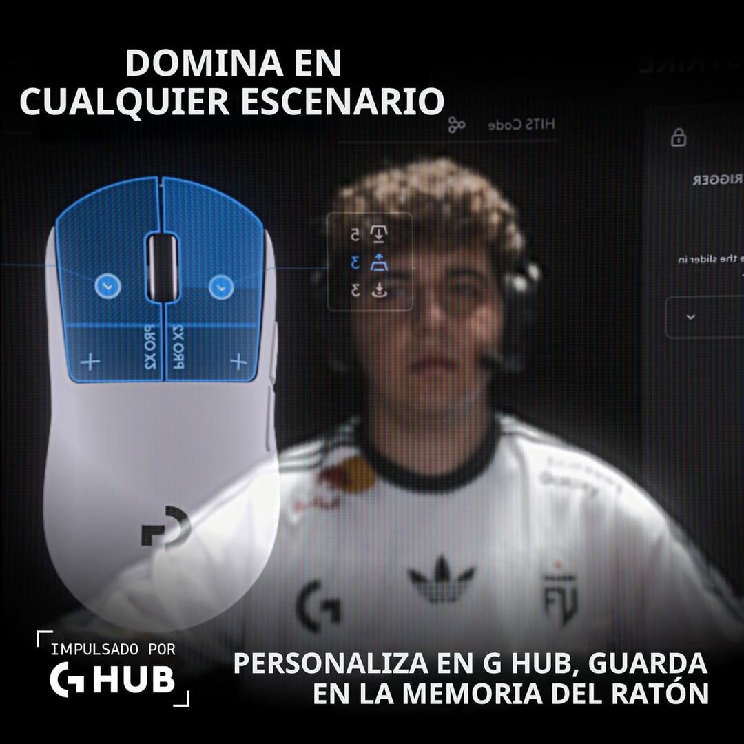 Logitech G PRO X2 SUPERSTRIKE Mouse inalámbrico para juegos: interr...