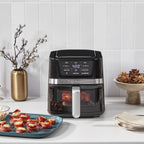 Cuisinart Freidora de aire, freidora compacta de 2.6 cuartos de galón con 3 funciones de cocción para freír al aire, asar y hornear, 3 ajustes preestablecidos para freidora de aire, piezas aptas para lavavajillas, AIR-80, acero inoxidable y negro