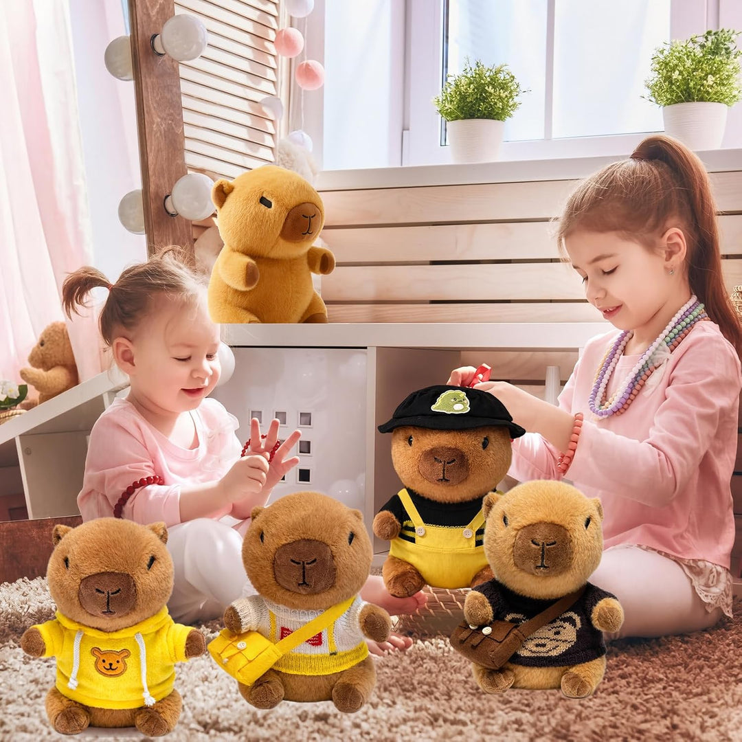 TITQWOP Capybara - Peluche de Capybara con 9 prendas y accesorios,...
